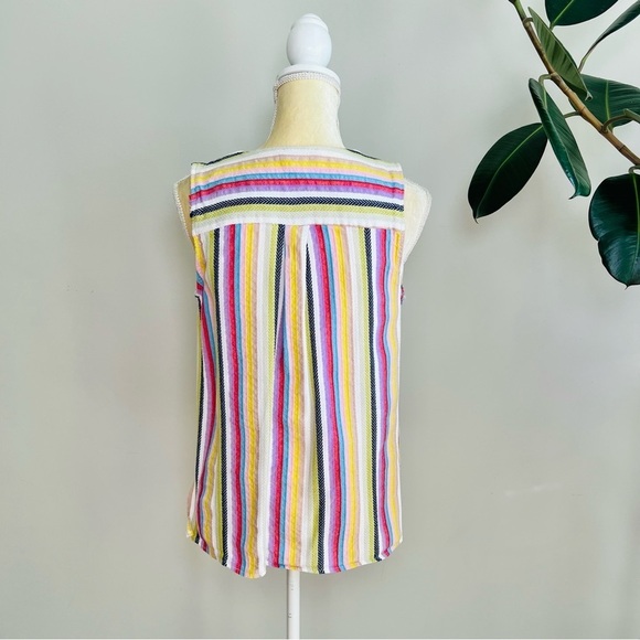 5twelve multicolor diagonal stripe surplice sleeveless top - Picture 6 of 9